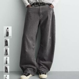 Zara Men's Relaxed Fit Charcoal Jeans